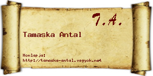 Tamaska Antal névjegykártya